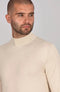 Mens Ultra Fine Cotton Mock Turtle Neck Jumper Birch-Jumper-Paul James Knitwear-XS-Urbanheer
