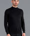 Mens Ultra Fine Cotton Mock Turtle Neck Jumper Black-Jumper-Paul James Knitwear-XS-Urbanheer