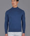 Mens Ultra Fine Cotton Mock Turtle Neck Jumper Blue Melange-Jumper-Paul James Knitwear-S-Urbanheer