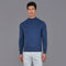 Mens Ultra Fine Cotton Mock Turtle Neck Jumper Blue Melange-Jumper-Paul James Knitwear-S-Urbanheer