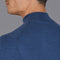 Mens Ultra Fine Cotton Mock Turtle Neck Jumper Blue Melange-Jumper-Paul James Knitwear-S-Urbanheer