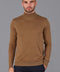 Mens Ultra Fine Cotton Mock Turtle Neck Jumper Camel-Jumper-Paul James Knitwear-S-Urbanheer