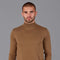Mens Ultra Fine Cotton Mock Turtle Neck Jumper Camel-Jumper-Paul James Knitwear-S-Urbanheer