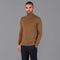 Mens Ultra Fine Cotton Mock Turtle Neck Jumper Camel-Jumper-Paul James Knitwear-S-Urbanheer