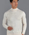 Mens Ultra Fine Cotton Mock Turtle Neck Jumper Ecru-Jumper-Paul James Knitwear-XS-Urbanheer