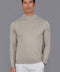 Mens Ultra Fine Cotton Mock Turtle Neck Jumper Fawn-Jumper-Paul James Knitwear-S-Urbanheer