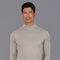 Mens Ultra Fine Cotton Mock Turtle Neck Jumper Fawn-Jumper-Paul James Knitwear-S-Urbanheer