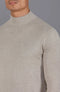 Mens Ultra Fine Cotton Mock Turtle Neck Jumper Fawn-Jumper-Paul James Knitwear-S-Urbanheer