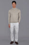 Mens Ultra Fine Cotton Mock Turtle Neck Jumper Fawn-Jumper-Paul James Knitwear-S-Urbanheer