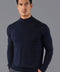 Mens Ultra Fine Cotton Mock Turtle Neck Jumper Navy-Jumper-Paul James Knitwear-S-Urbanheer