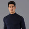 Mens Ultra Fine Cotton Mock Turtle Neck Jumper Navy-Jumper-Paul James Knitwear-S-Urbanheer