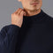Mens Ultra Fine Cotton Mock Turtle Neck Jumper Navy-Jumper-Paul James Knitwear-S-Urbanheer