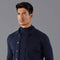 Mens Ultra Fine Cotton Mock Turtle Neck Jumper Navy-Jumper-Paul James Knitwear-S-Urbanheer