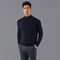 Mens Ultra Fine Cotton Mock Turtle Neck Jumper Navy-Jumper-Paul James Knitwear-S-Urbanheer