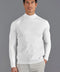 Mens Ultra Fine Cotton Mock Turtle Neck Jumper White-Jumper-Paul James Knitwear-S-Urbanheer