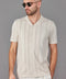 Mens Ultra Fine Cotton Open Knit Cuban Collar Shirt Ecru-Shirts-Paul James Knitwear-S-Urbanheer