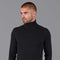 Mens Ultra Fine Cotton Roll Neck Jumper Black-Jumper-Paul James Knitwear-XS-Urbanheer
