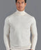 Mens Ultra Fine Cotton Roll Neck Jumper Ecru-Jumper-Paul James Knitwear-XS-Urbanheer