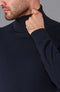 Mens Ultra Fine Cotton Roll Neck Jumper Navy-Jumper-Paul James Knitwear-XS-Urbanheer
