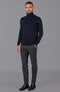 Mens Ultra Fine Cotton Roll Neck Jumper Navy-Jumper-Paul James Knitwear-XS-Urbanheer