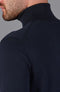Mens Ultra Fine Cotton Roll Neck Jumper Navy-Jumper-Paul James Knitwear-XS-Urbanheer