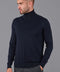 Mens Ultra Fine Cotton Roll Neck Jumper Navy-Jumper-Paul James Knitwear-XS-Urbanheer