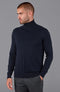 Mens Ultra Fine Cotton Roll Neck Jumper Navy-Jumper-Paul James Knitwear-XS-Urbanheer