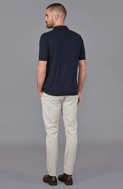 Mens Ultra Fine Cotton Short Sleeve Polo Shirt Black-Polo Shirt-Paul James Knitwear-XL-Urbanheer
