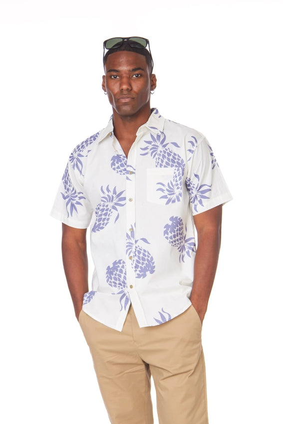 Men's Woven Printed Short Sleeve Shirt (255)-Shirt-Hawk's Bay-S-255-Urbanheer