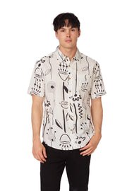 Men's Woven Printed Short Sleeve Shirt (259)-Shirt-Hawk's Bay-S-259-Urbanheer