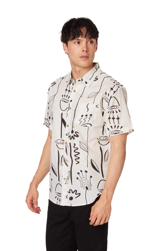 Men's Woven Printed Short Sleeve Shirt (259)-Shirt-Hawk's Bay-S-259-Urbanheer