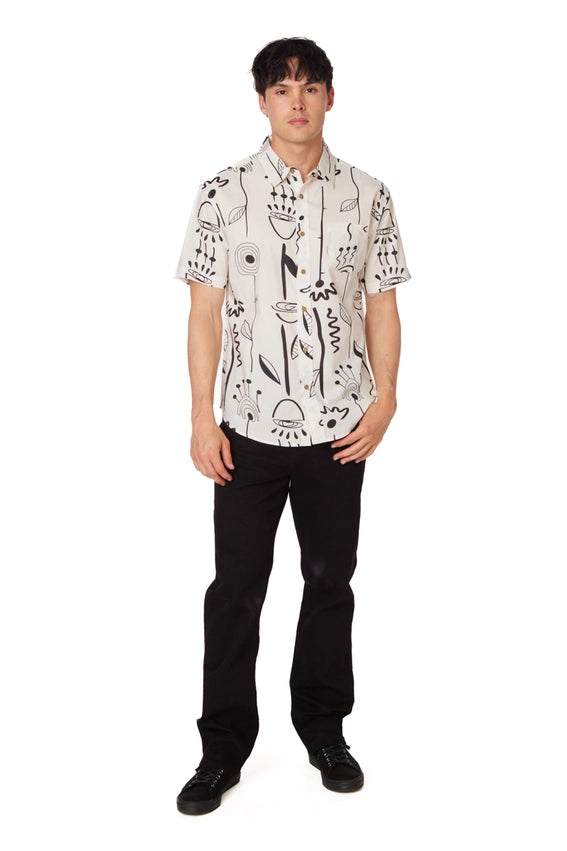 Men's Woven Printed Short Sleeve Shirt (259)-Shirt-Hawk's Bay-S-259-Urbanheer