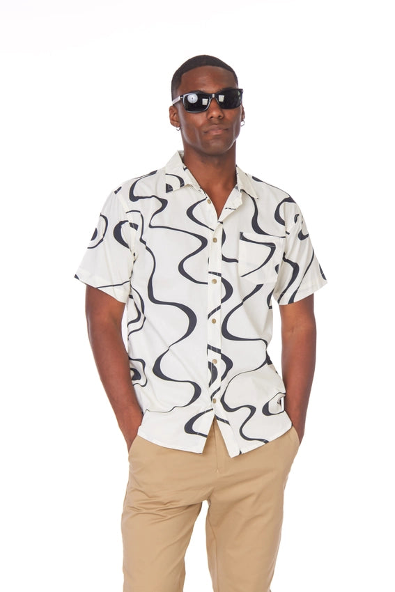 Men's Woven Printed Short Sleeve Shirt (260)-Shirt-Hawk's Bay-S-260-Urbanheer