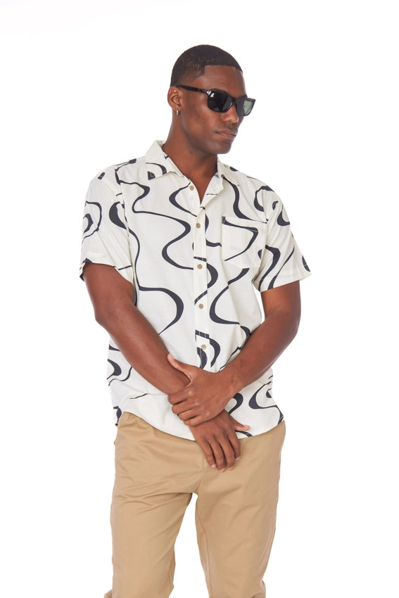 Men's Woven Printed Short Sleeve Shirt (260)-Shirt-Hawk's Bay-S-260-Urbanheer