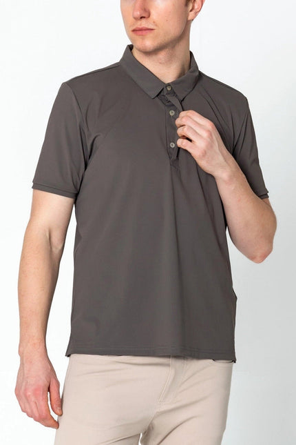 Men's Wrinkle Free Tapered Travel Polo- Anthracite-Polo-Ron Tomson-S-Urbanheer