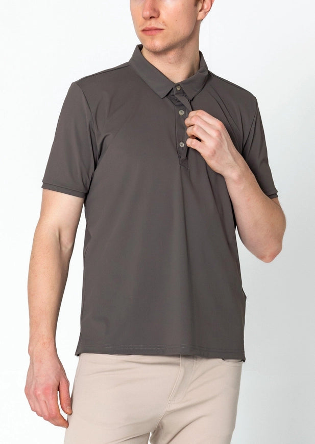 Men's Wrinkle Free Tapered Travel Polo- Anthracite-Polo-Ron Tomson-S-Urbanheer