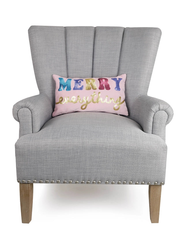 Merry Every Sequin Embroidered Pillow-Pillow-Peking Handicraft-16 x 9 x 1.6 in (40.6 x 22.9 x 4.1 cm)-Urbanheer