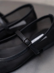 Mesh Flat Ballet with Strap Nizza-Ballet Flats-Nenya Fashion Limited-36-Black-Urbanheer