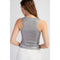 Metallic Coated Ribbed Square Neck Tank Top SILVER/GREY-Tank Top-Edit by Nine-S-Urbanheer