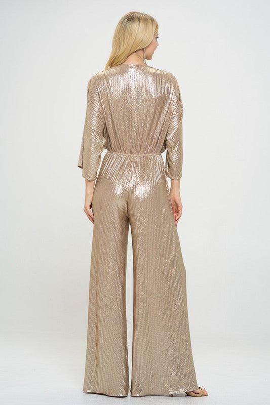 Metallic Kimono Sleeve Wide Leg Jumpsuit-Jumpsuits-Reneecollection-Small-GOLD-Urbanheer