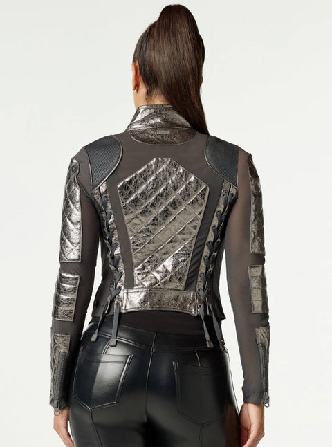 Metallic Moto Mesh Jacket Gunmetal Jls-Jacket-Blanc Noir-XS-GUNMETAL / FORGED IRON-Urbanheer