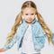 Metallic Print Denim Bomber Jacket with Sequin Star Back-Bomber Jacket-Hannah Banana-12M-BLUE MULTI-Urbanheer
