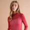Metallic Star Stripe Mesh Mock Neck Top Red-TOP-Blue B-S-Urbanheer