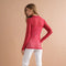 Metallic Star Stripe Mesh Mock Neck Top Red-TOP-Blue B-S-Urbanheer