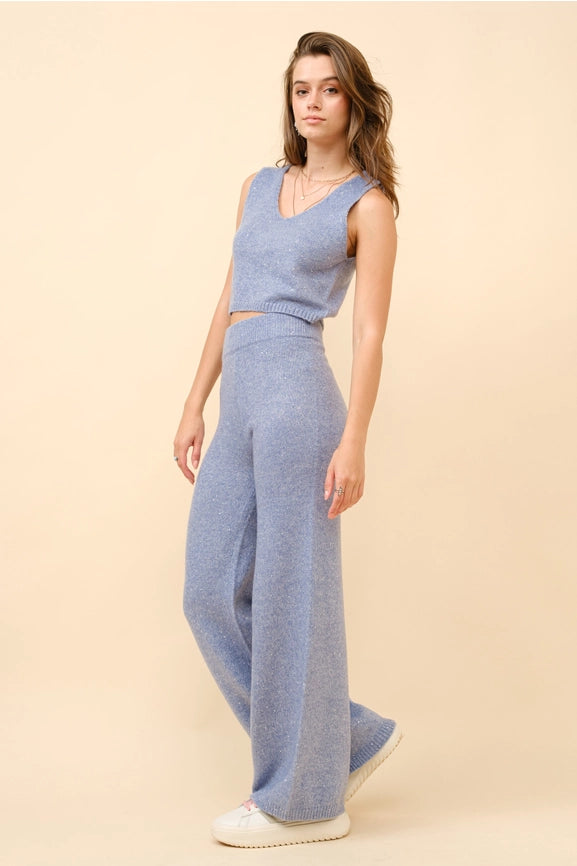 Metallic Sweater Tank Pants Set WINTER BLUE-Set-Blue B-S-WINTER BLUE-Urbanheer