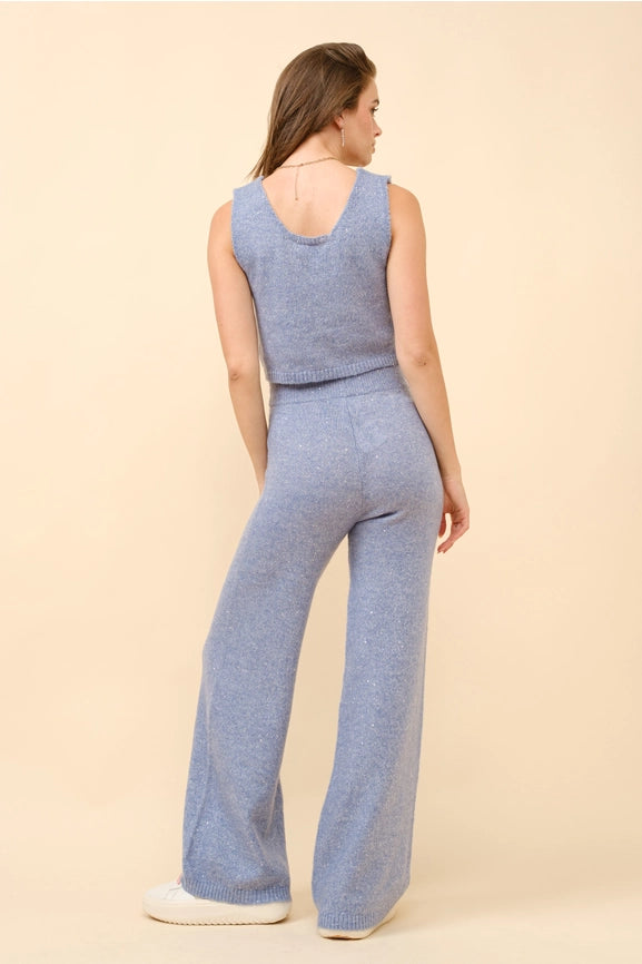 Metallic Sweater Tank Pants Set WINTER BLUE-Set-Blue B-S-WINTER BLUE-Urbanheer