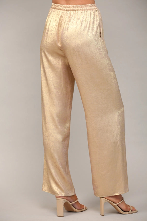 Metallic Wide Leg Pants-Pants-FATE-S-Gold-Urbanheer