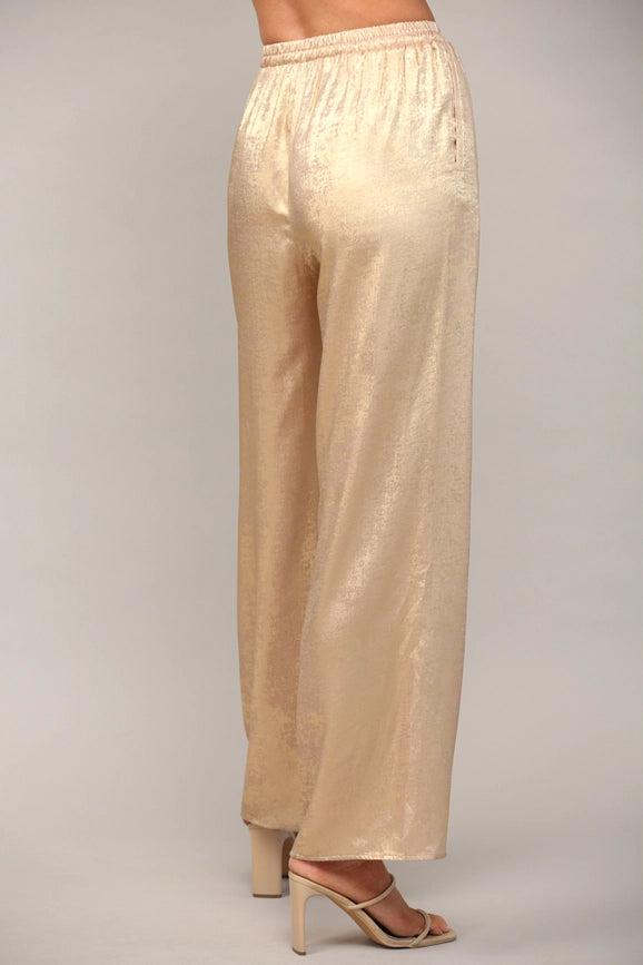 Metallic Wide Leg Pants-Pants-FATE-S-Gold-Urbanheer