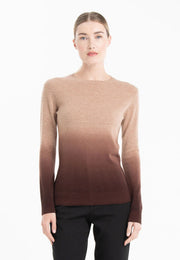 Mia 8 Camel/Brown Tie & Dye Cashmere Crew Neck Sweater-Sweater-STUDIO CASHMERE8-S-camel/brown-Urbanheer