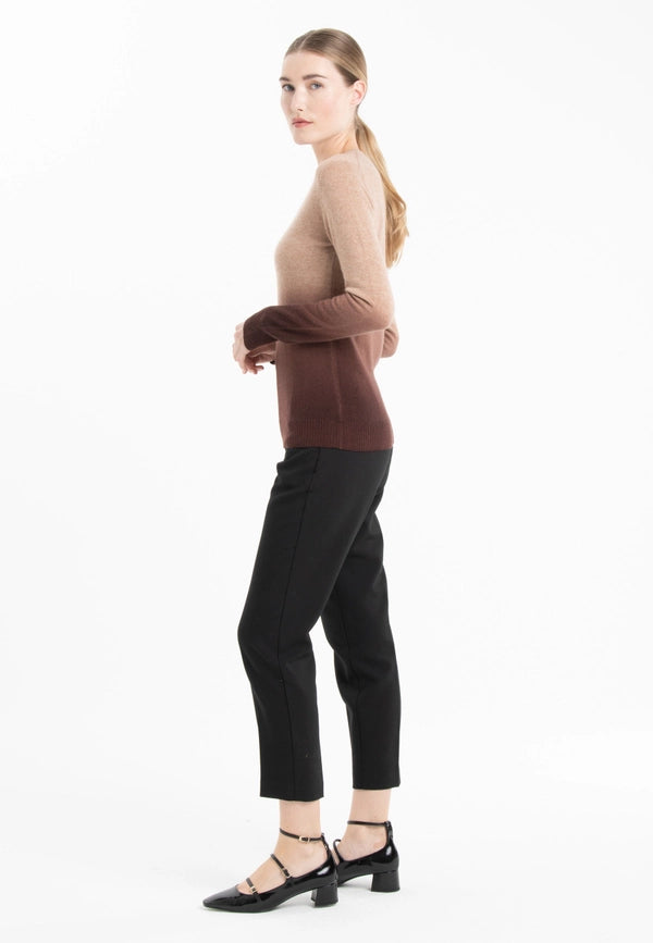 Mia 8 Camel/Brown Tie & Dye Cashmere Crew Neck Sweater-Sweater-STUDIO CASHMERE8-S-camel/brown-Urbanheer